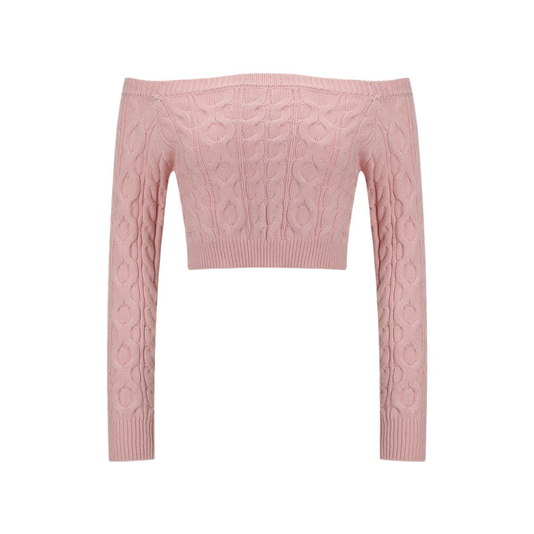 Pull tricot femme à épaules dénudées avec motif en cable Chic & Stil