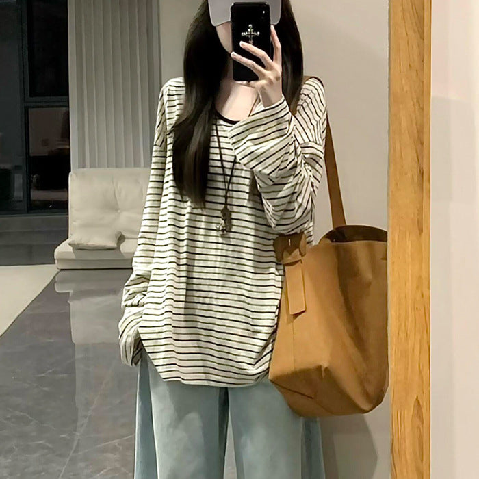 Women's casual long-sleeved striped top Chic & Stil