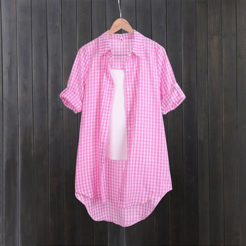 Lune London women's casual checkered shirt dress
