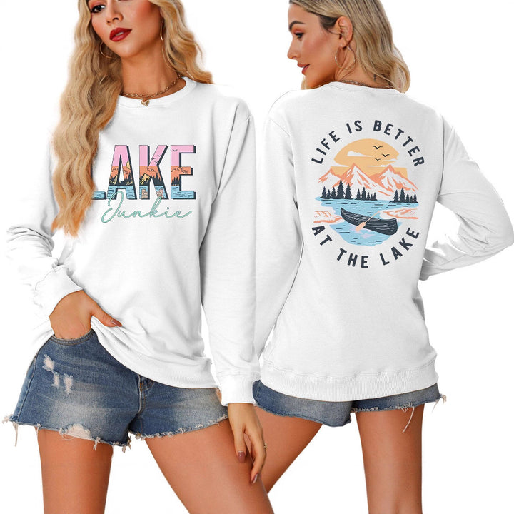 Chemise à manches longues pour femmes avec motif lac créatif et coupe décontractée Chic & Stil