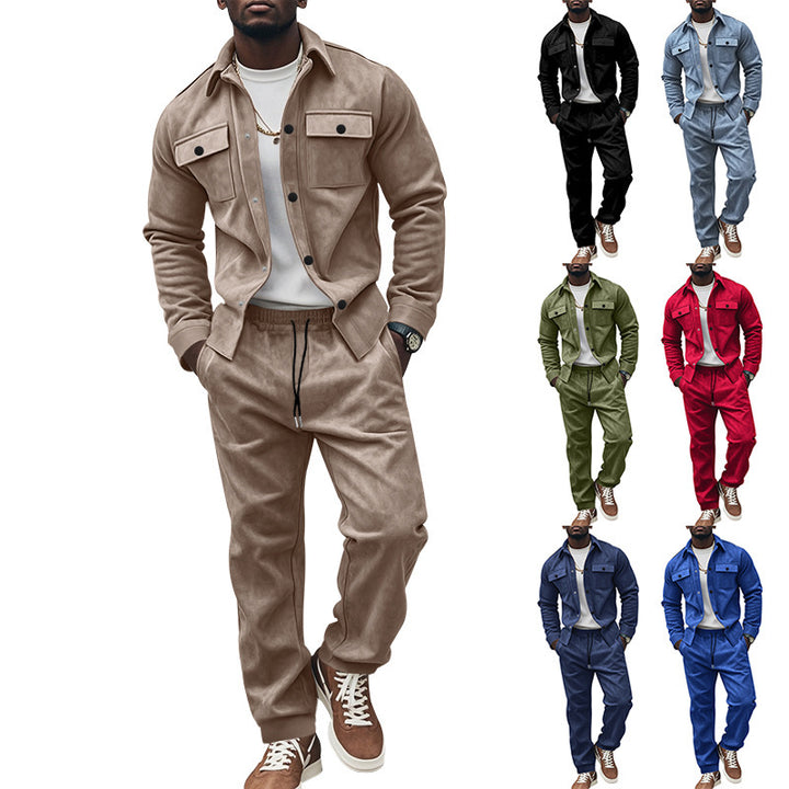 Casual shirt and pants set for men in soft material with practical pockets Lune London