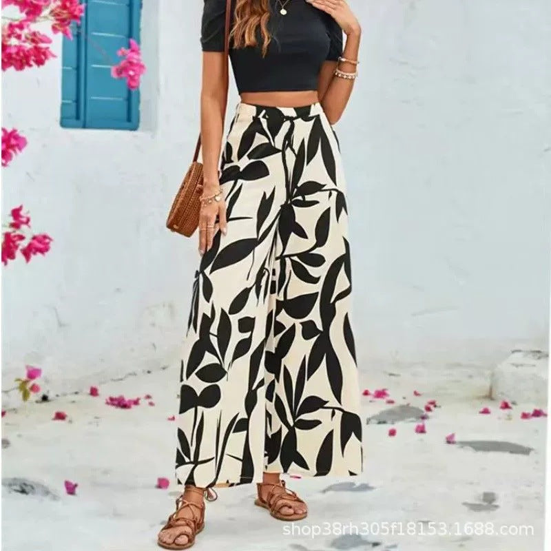 Wide palazzo pants for ladies with floral pattern Lune London