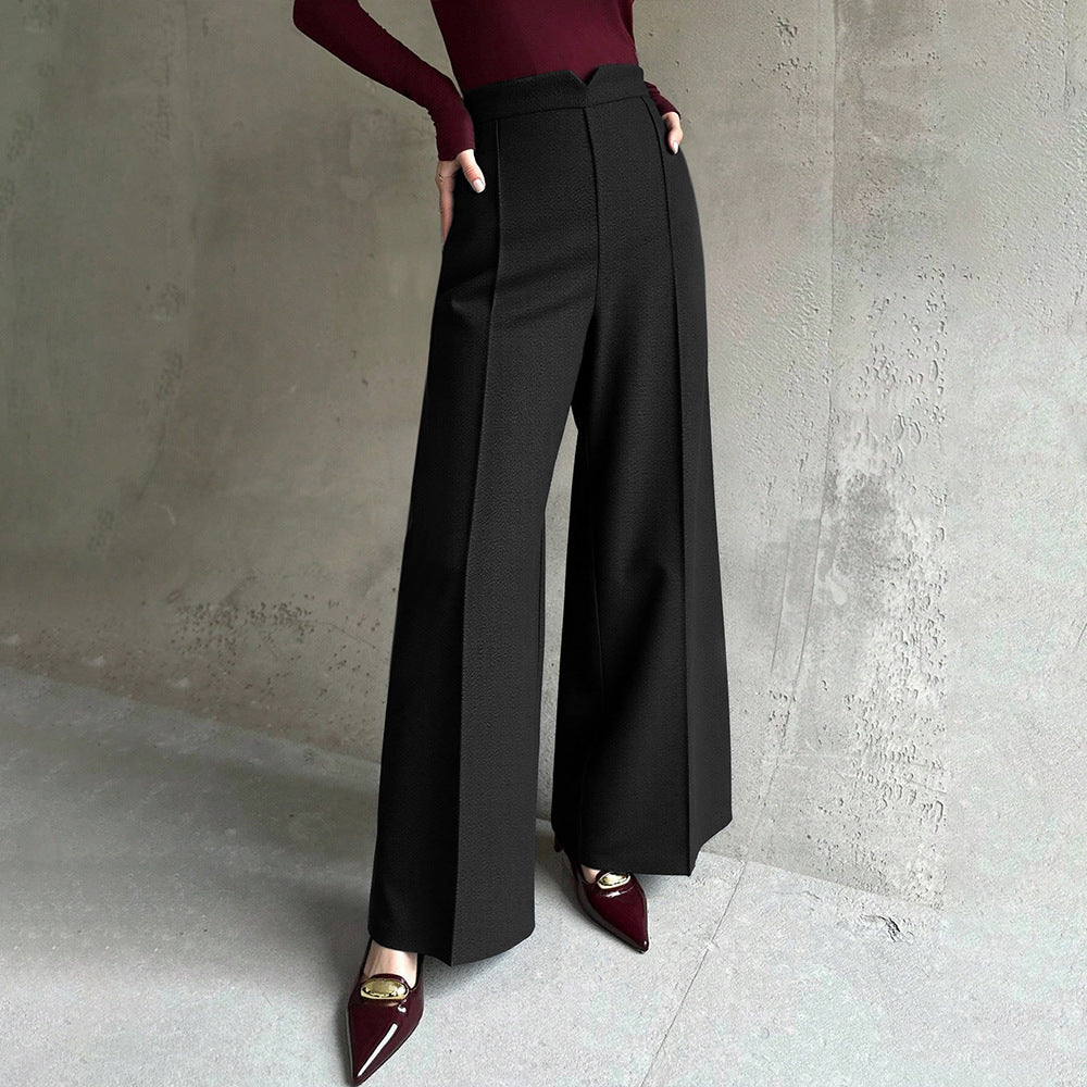 Pantalons palazzo taille haute pour femmes avec plis élégants Chic & Stil