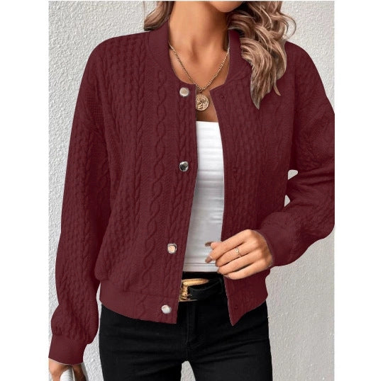 Lune London | Women’s Casual Cardigan with Textured Surface and Button Placket