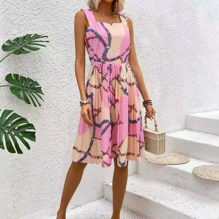Vintage-inspired midi dress for women with chain pattern Lune London