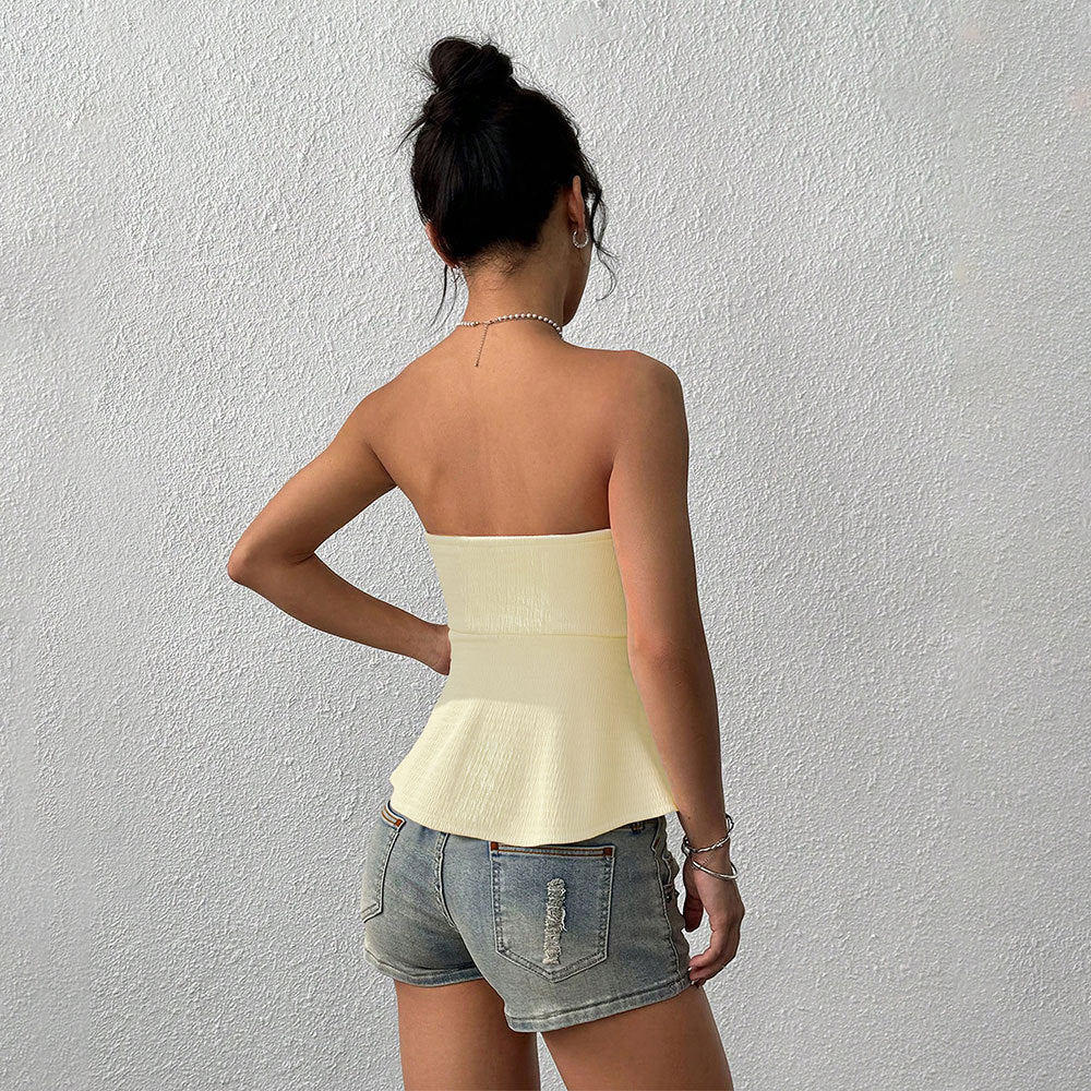 Chic & Stylish Women's Gathered Bandeau Top