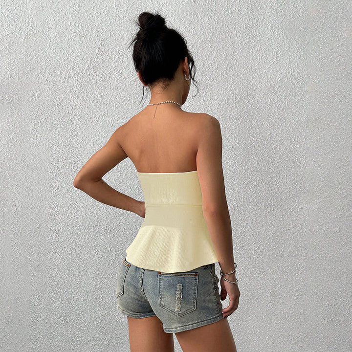 Chic & Stylish Women's Gathered Bandeau Top