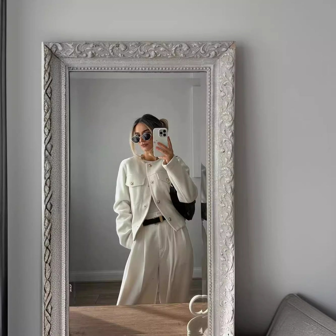 Modern jacket for women in soft materials with textured design Lune London