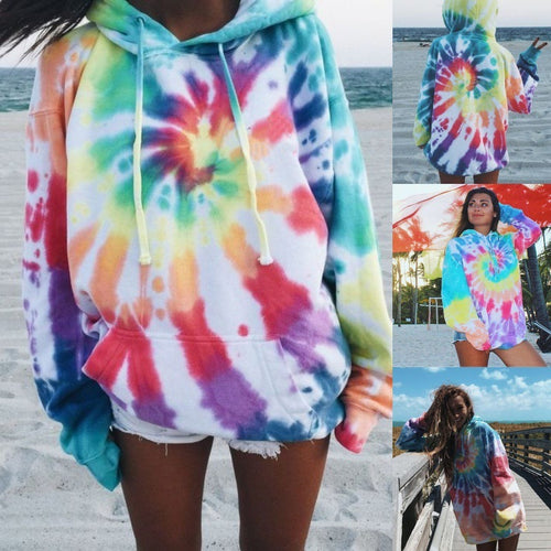 Casual hoodie for women with a unique tie-dye design Lune London
