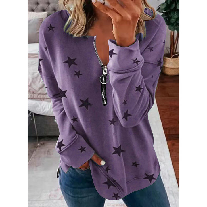 Women's hoodie with zip and star pattern Lune London