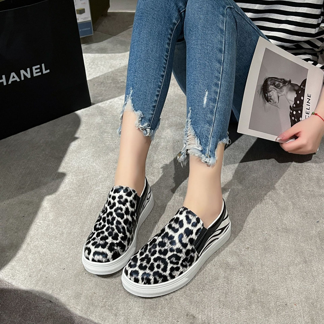 Slip-on leopard print sneakers for women Lune London