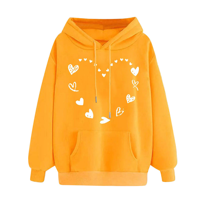 Women's hoodie with playful heart design and comfortable kangaroo pocket Lune London