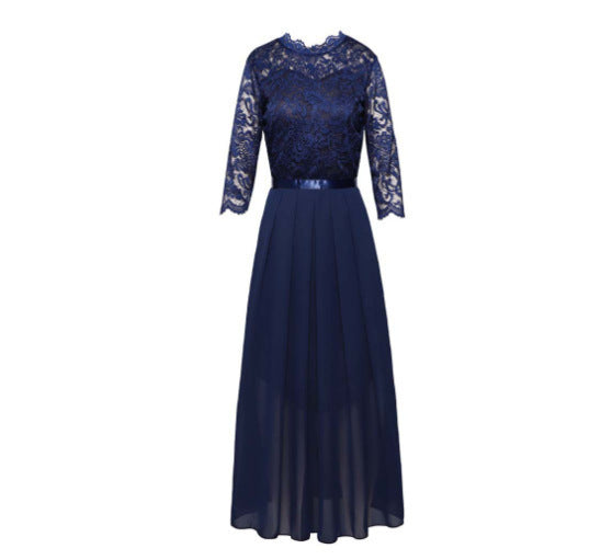 Elegant evening dress for ladies with lace top and flowy skirt Lune London