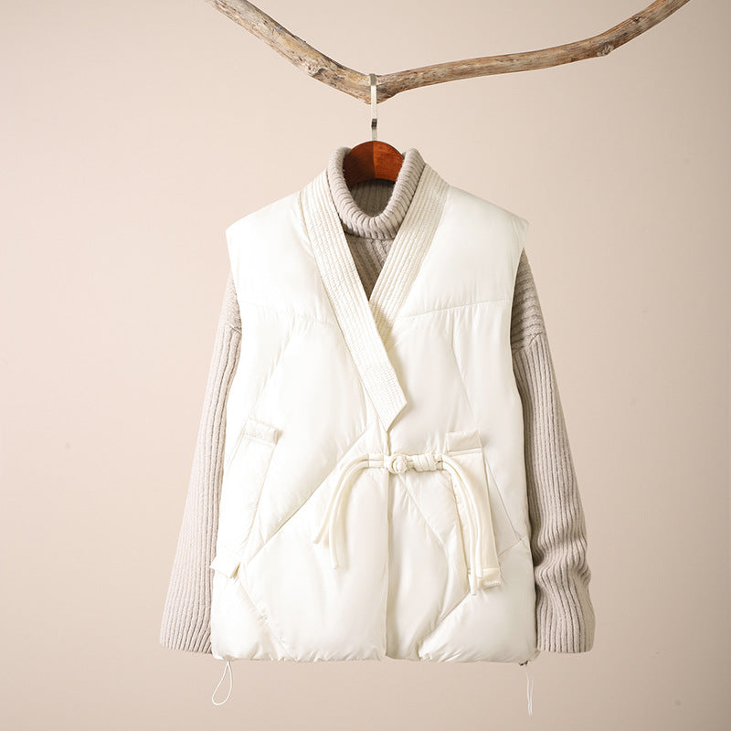Stylish women's quilted vest with a trendy cut and practical drawstring waist Lune London