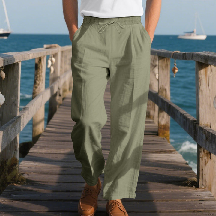 Casual beach pants for men with elastic waist and practical side pockets Lune London