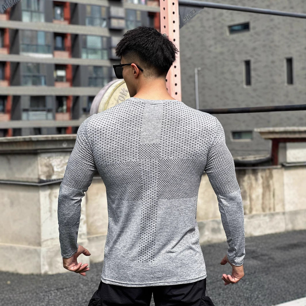 Men's long sleeve training T-shirt with breathable mesh design and moisture-wicking technology Lune London