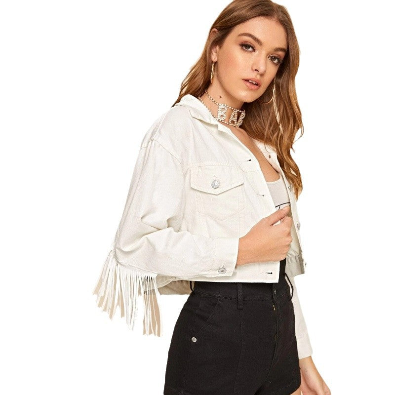 Ladies  
Short fringed jacket with trendy design and casual fit Lune London