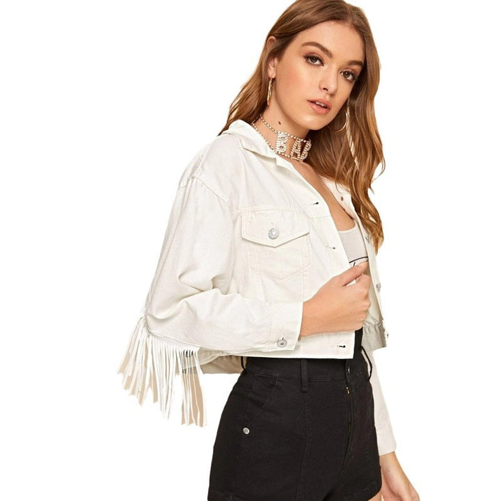 Ladies  
Short fringed jacket with trendy design and casual fit Lune London