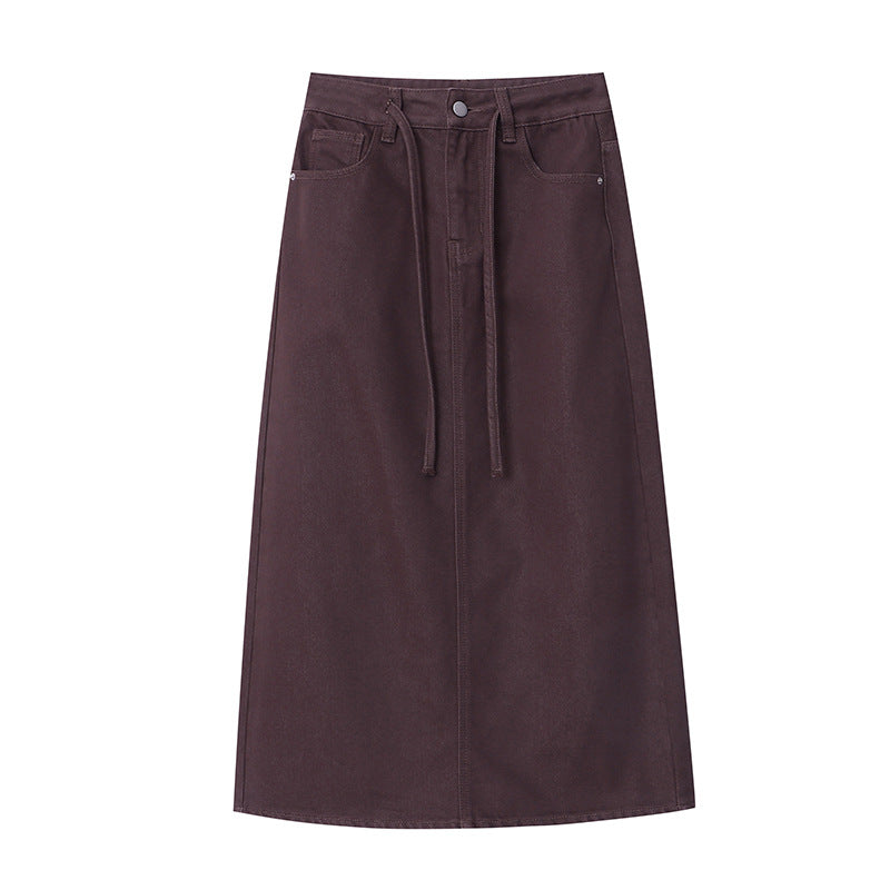 Ladies Stylish Maxi Skirt with Elegant Stretch Details Chic & Stil