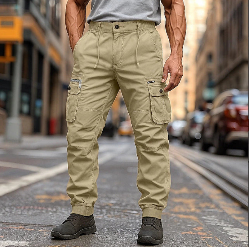 Men's cargo pants with multiple pockets and flexible fit Lune London