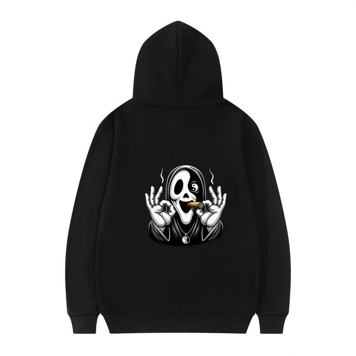 Women's hoodie with artistic skull print and casual fit Chic & Stil