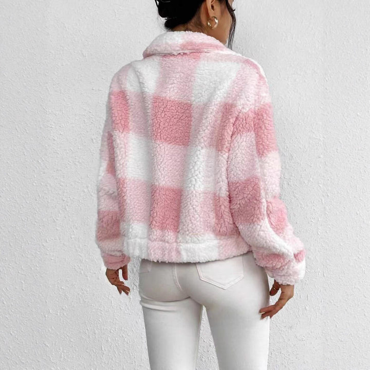 Short checked fleece jacket Lune London