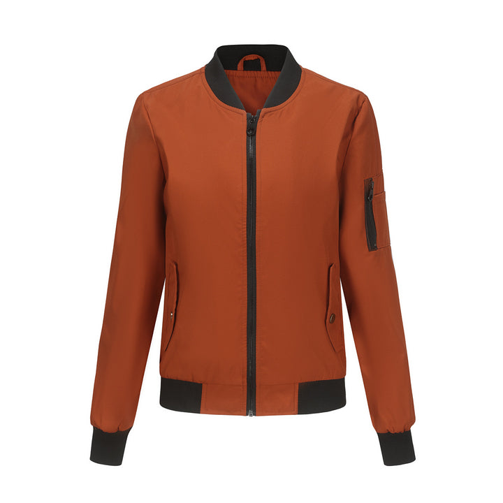 Modest bomber jacket for women with practical zip pockets and a sporty collar Lune London