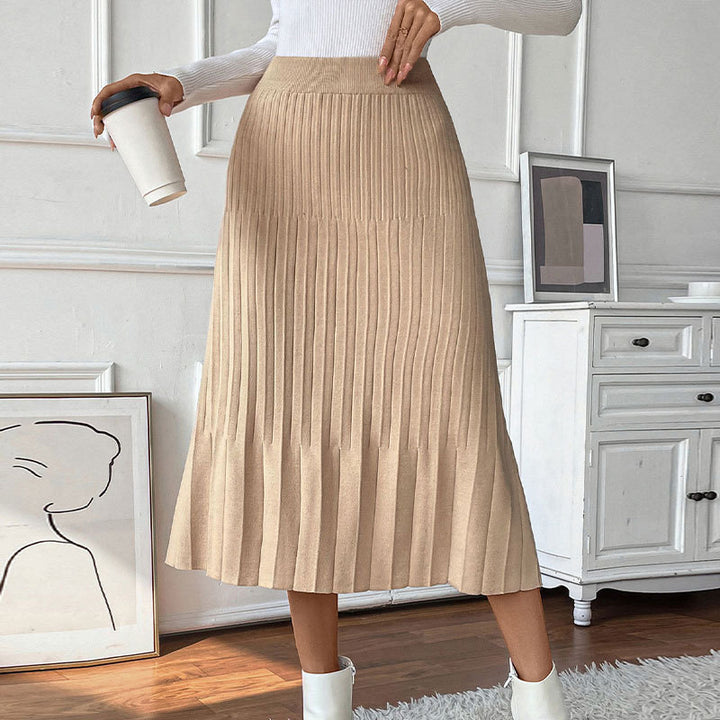 Lune London high-waisted pleated midi skirt for women