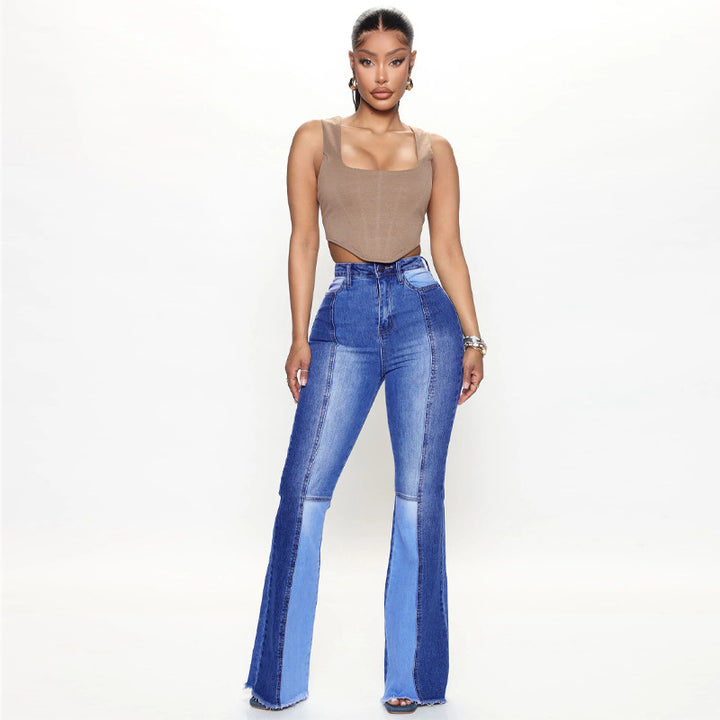 High-waisted jeans for women in colorblock design Lune London