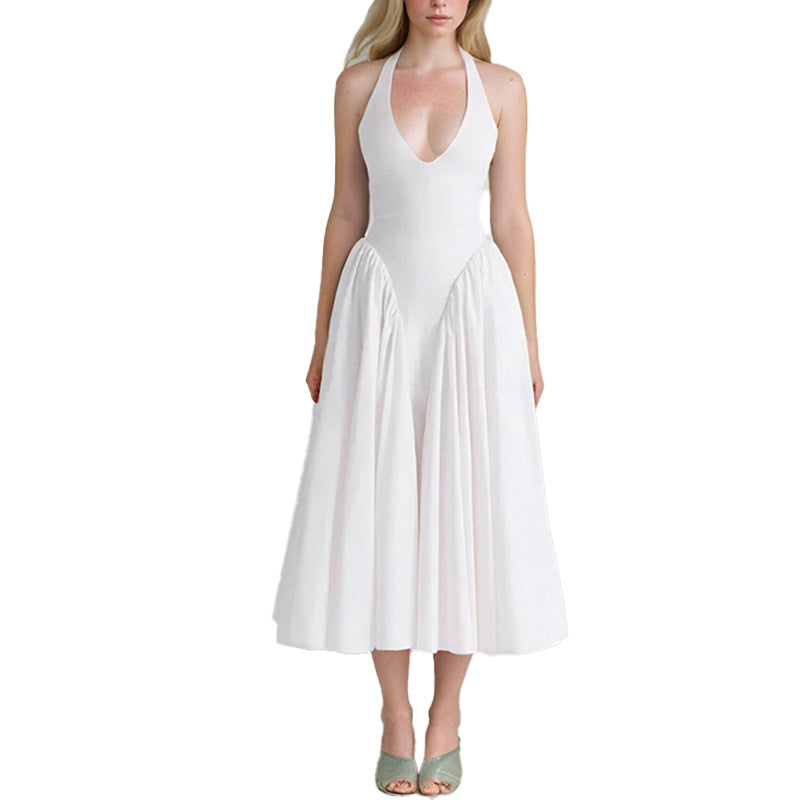 Robe Maxi Élégante pour Femmes avec Décolleté en V Profond et Jupe Flottante Chic & Stil
