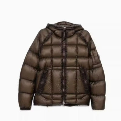 Women's warm quilted jacket with adjustable hood collar and practical piped pockets Lune London