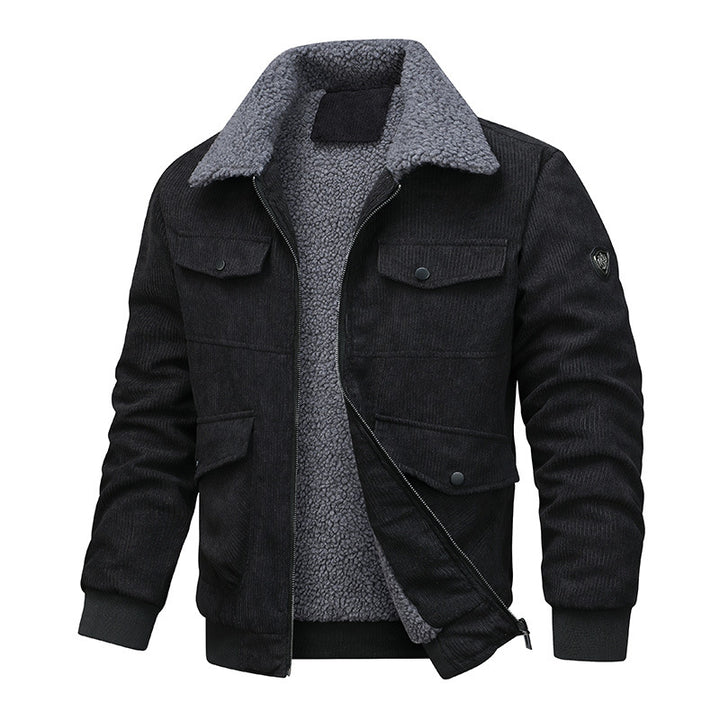 Corduroy jacket lined for men with practical cut and teddy lining Lune London