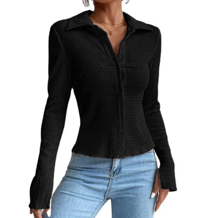 Long sleeve blouse for women with textured design Lune London