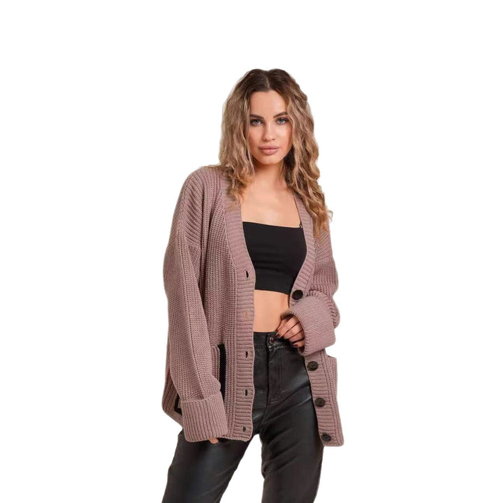 Knitted jacket for women with trendy cut and practical buttons Lune London