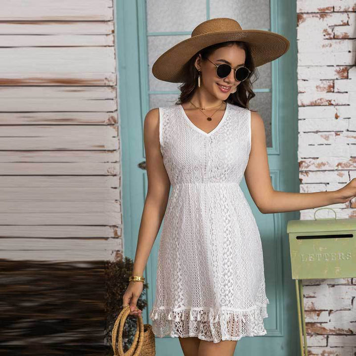 Lace frill summer dress Lune London