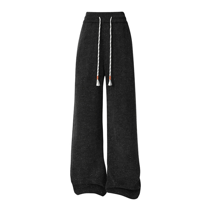 Wide harem pants for women with elastic waistband and trendy zigzag pattern Lune London