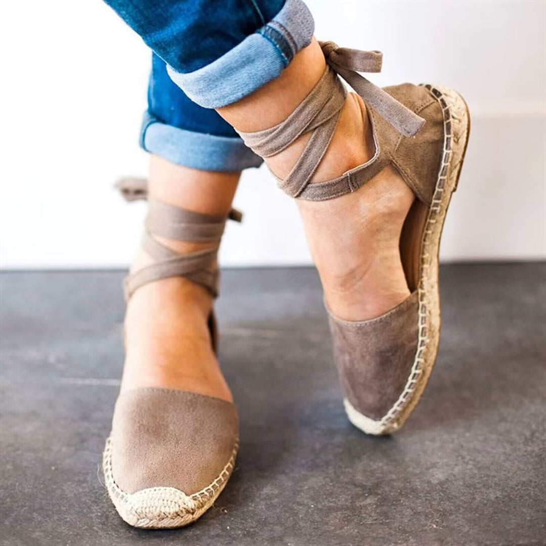 Chic and stylish casual espadrilles for women with tie straps