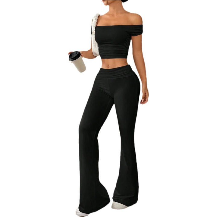 Ensemble top court décontracté pour femmes et pantalon taille haute Chic & Stil