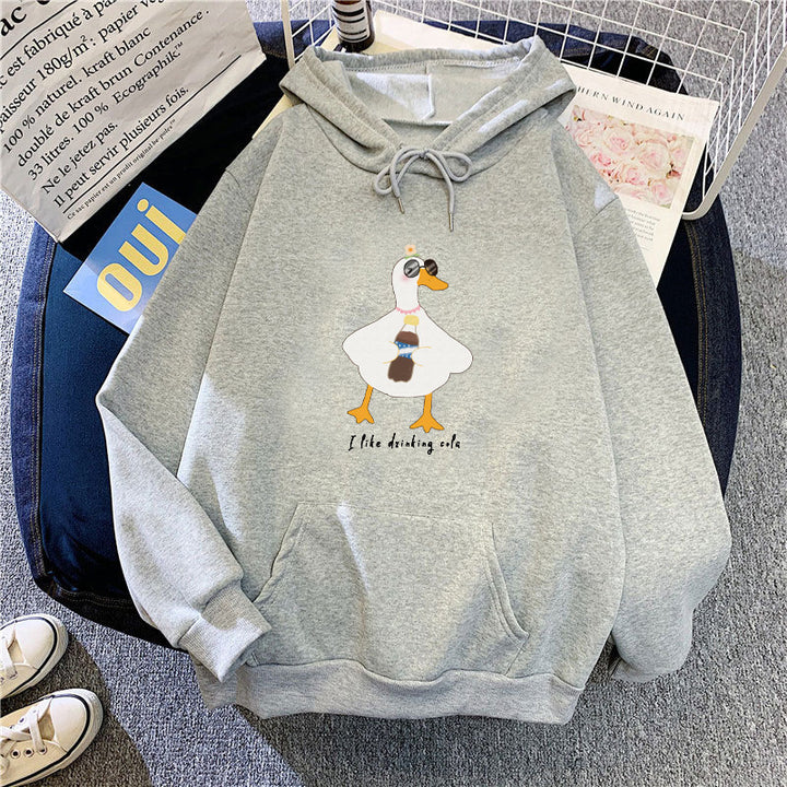 Women's hooded sweatshirt with creative duck design Chic & Stil