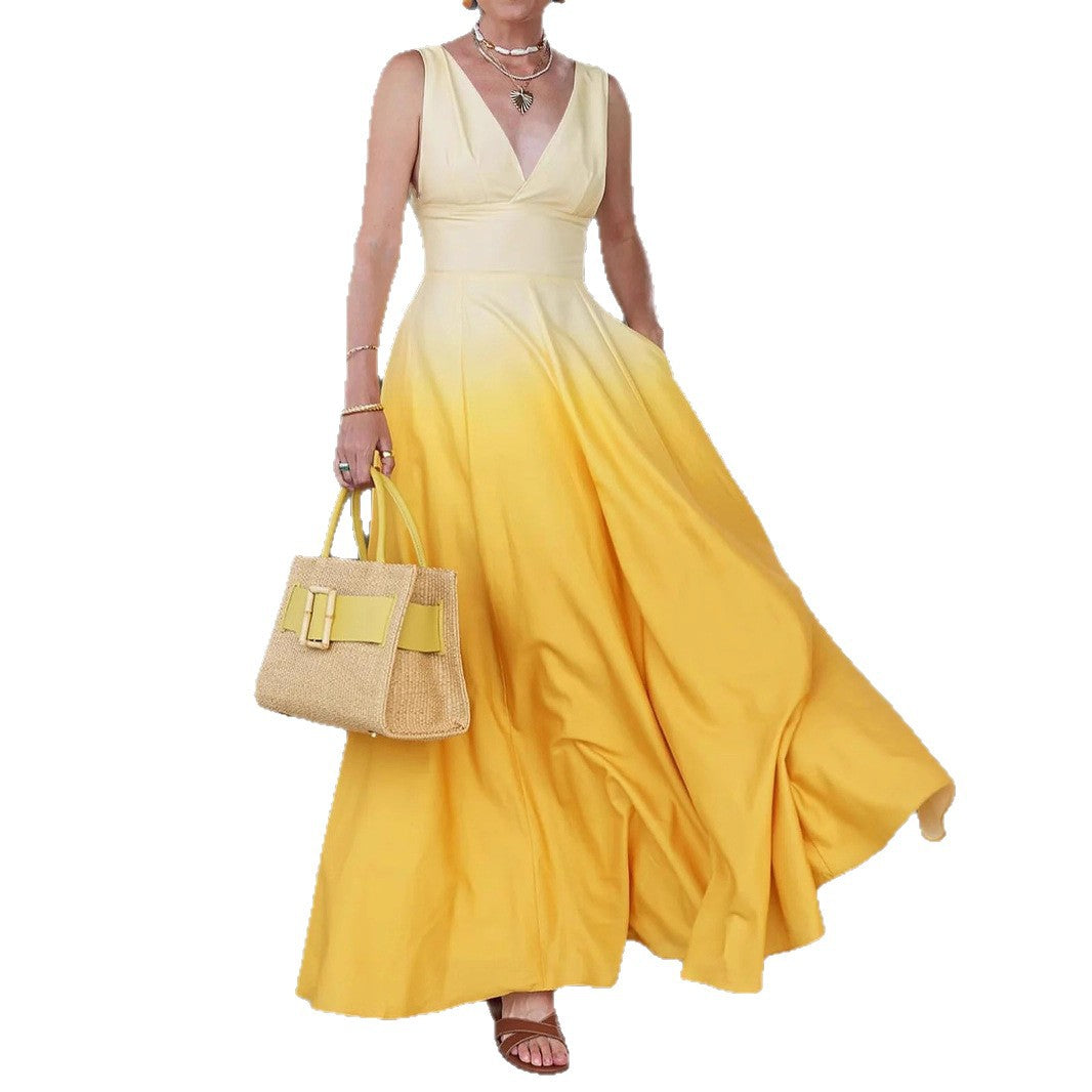 Ladies Elegant Chic Flared Maxi Dress