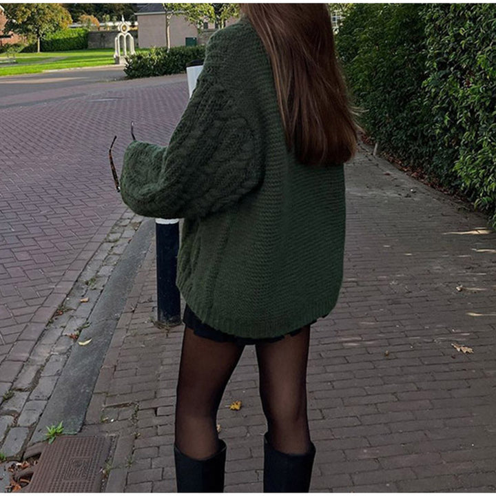 Ladies Large knitted sweater with twisted pattern Lune London