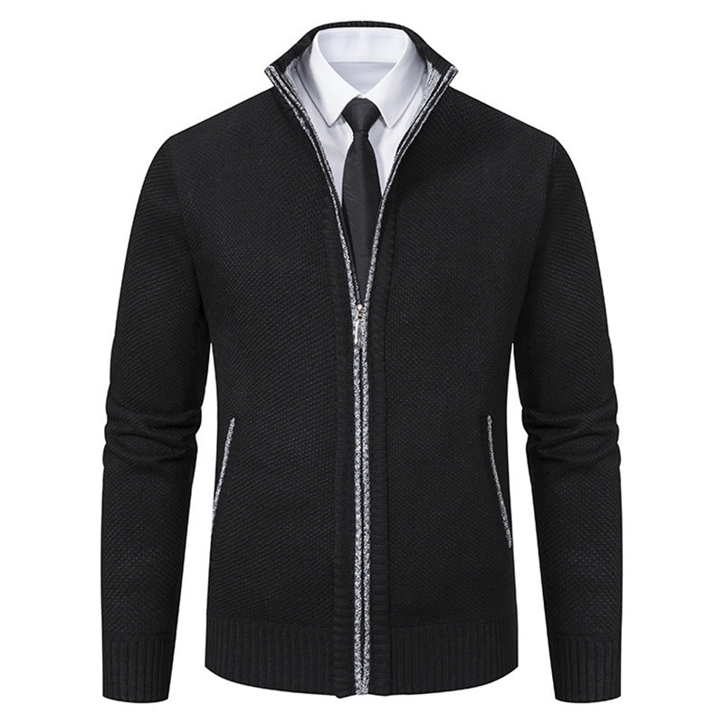 Elegant knitted jacket for men with full zip and structured design Lune London