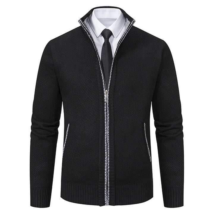 Elegant knitted jacket for men with full zip and structured design Lune London