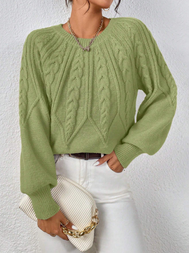 Knit sweater for women with cable pattern and wide sleeves Lune London