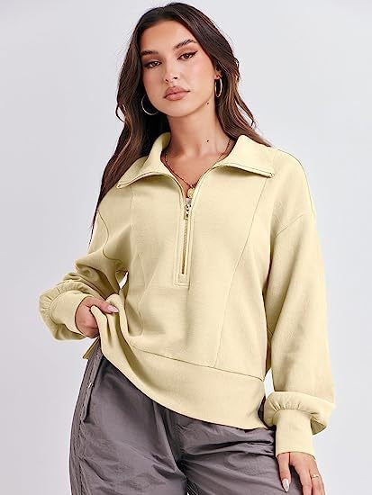 Casual sweater for women with high collar and zipper Lune London