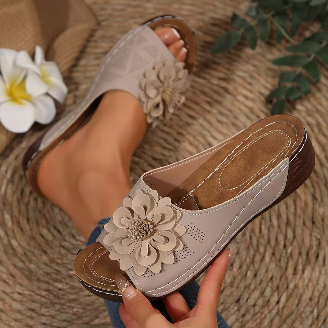 Floral slide sandals for women Lune London