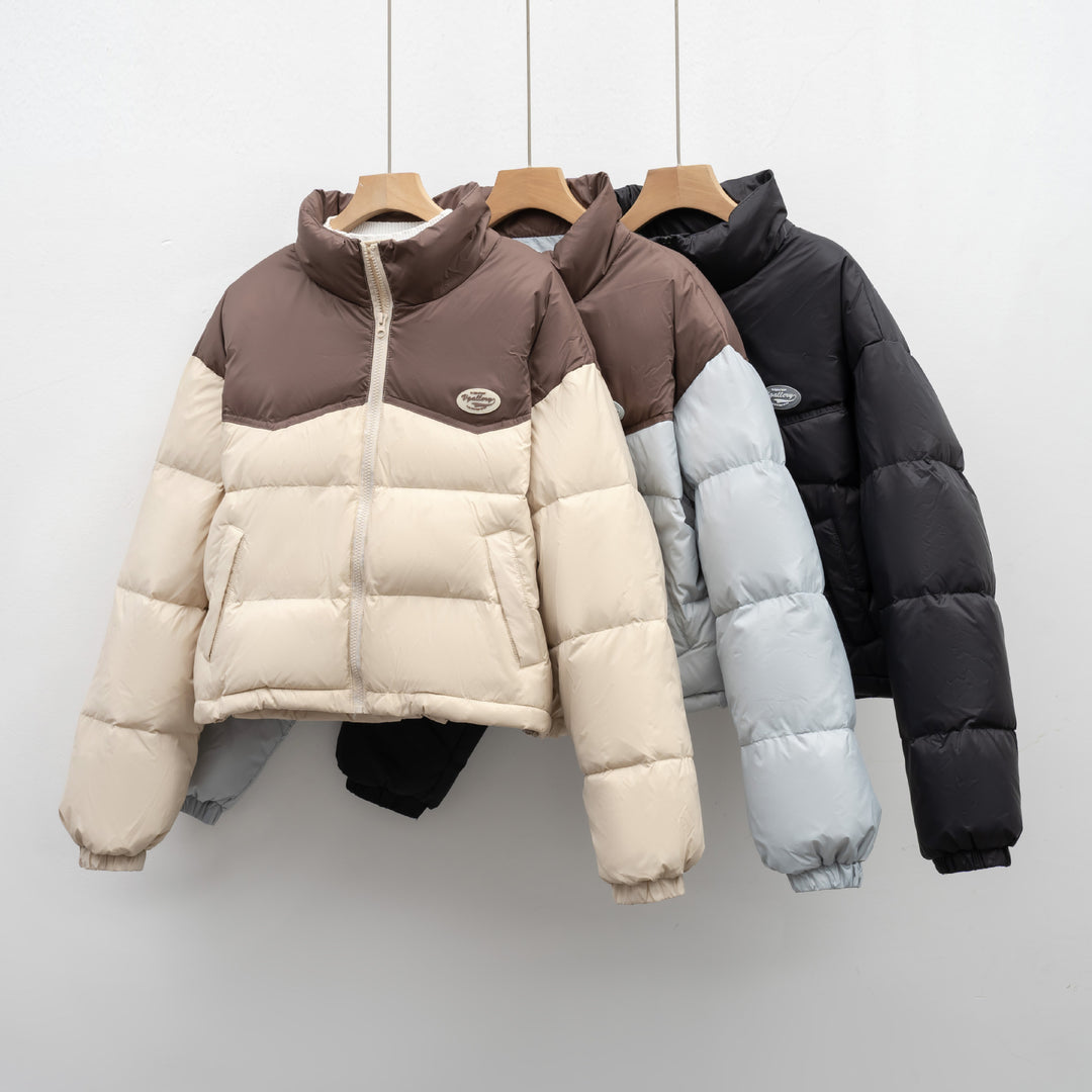 Modern quilted jacket for women, cropped fit, with high collar and practical zipper Lune London