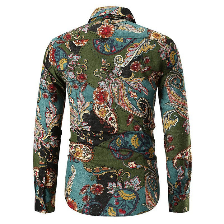 Men's Long Sleeve Shirt with Extravagant Paisley Pattern and Fine Cotton Quality Lune London