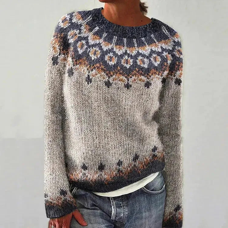 Pull en tricot pour femmes avec un motif vibrant et une coupe confortable Chic & Stil