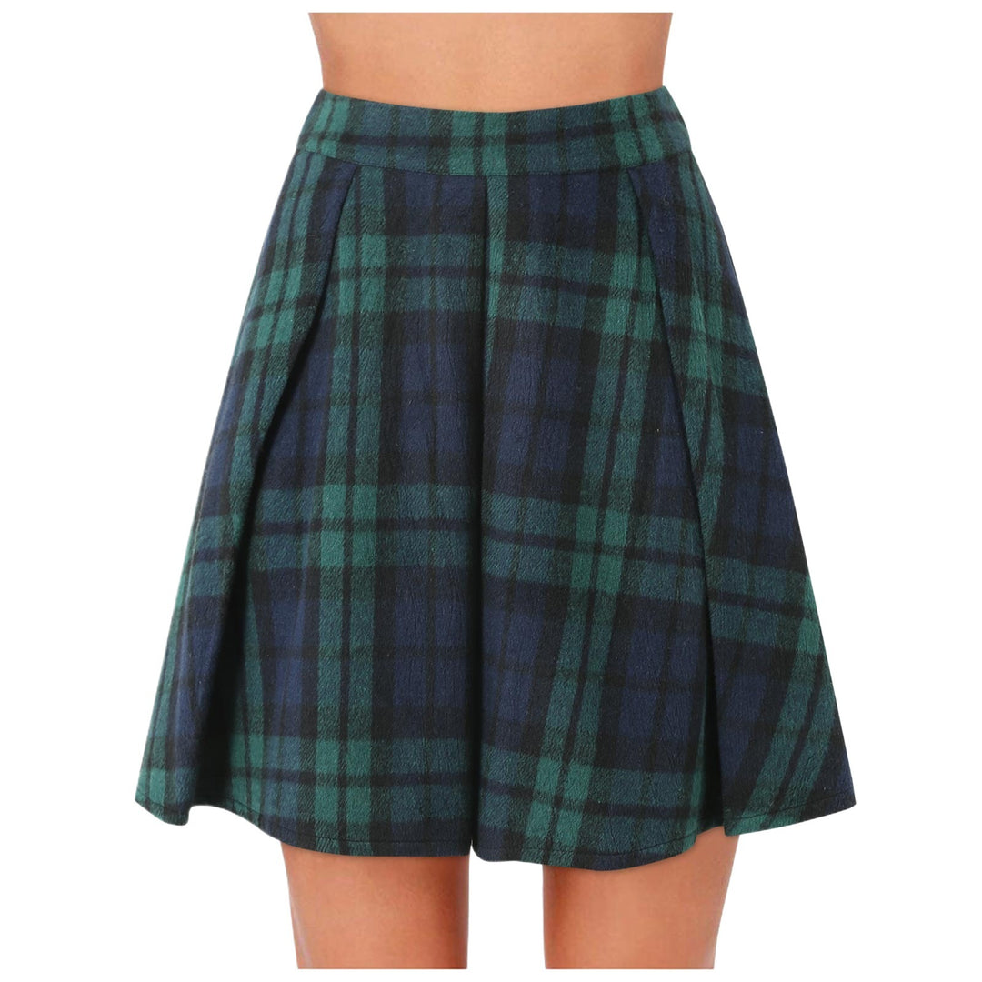 Lune London women’s A-line flared check skirt